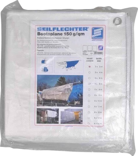 Presenning Seilflechter 200 x 300 cm hvit
