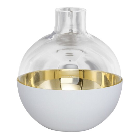 Skultuna  Pomme vase/lykt 9,5 cm hvit/messing