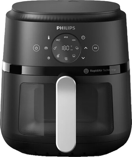 Philips 2000 Series Airfryer 4.2L med Auto-off og Timer - Svart/Sølv