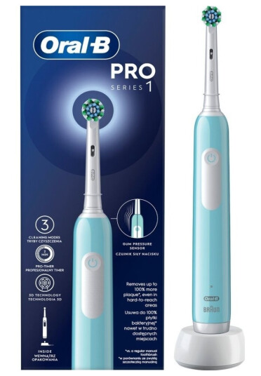 Oral-B Pro Series 1 Elektrisk Tannbørste med Roterende Teknologi for Voksne - Sensitiv Blekking Blå