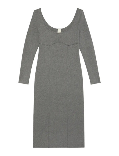 Calvin Klein Half Milano Ls Midi Dress Grey XL Calvin Klein Half Milano Ls Midi Dress Grey XL