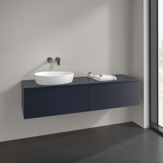 Villeroy & Boch  Antao Servantskap med 2 skuffer 160x50x36 cm u/lys Blå Matt