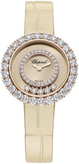 Chopard Dameklokke 205369 5002 Happy Diamonds Beige/Lær Ø29 mm