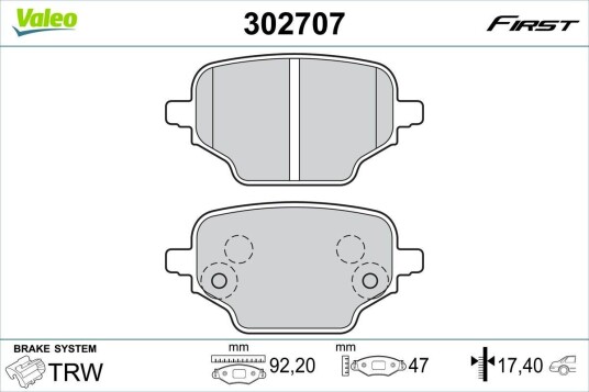 Bremseklosser VALEO 302707