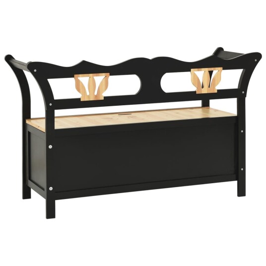 vidaXL Benk svart 107x45x75,5 cm heltre gran vidaXL Benk svart 107x45x75,5 cm heltre gran