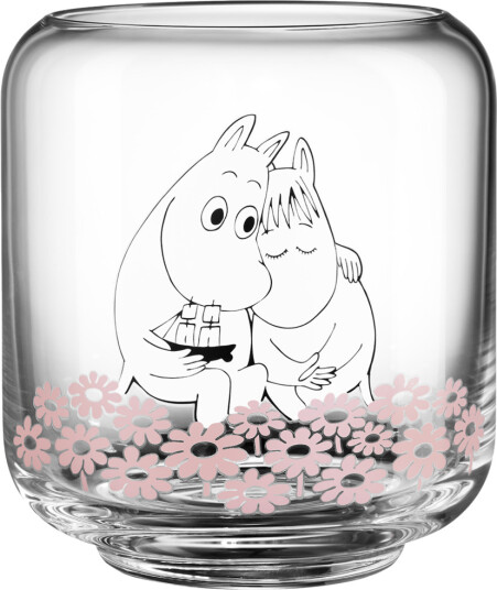 Moomin Lysestake 10 cm Rosa Glass - Telysholder I Sammen