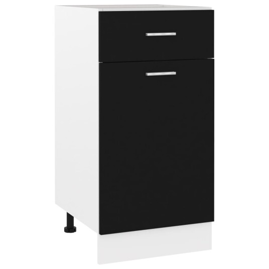 vidaXL Bunnskap med skuff svart 40x46x81,5 cm sponplate vidaXL Bunnskap med skuff svart 40x46x81,5 cm sponplate