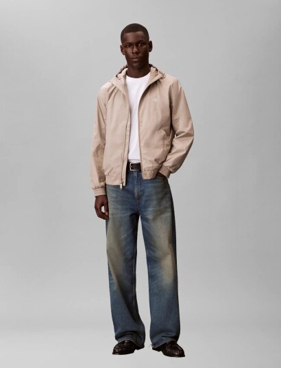 Calvin Klein Jeans Ls Unfilled Nylon Hd Hrrngtn Jkt Beige XXL