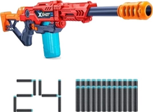 Skumpile-Blaster Zuru X-Shot Excel Max Attack Affyringsrampe 24 Dartpile 3694