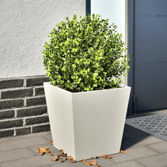 Plantekasser hvit 40x40x40 cm stål