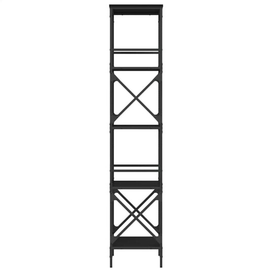 Bokhylle 5 etasjer svart 59x35x171 cm konstruert tre 8721012194045