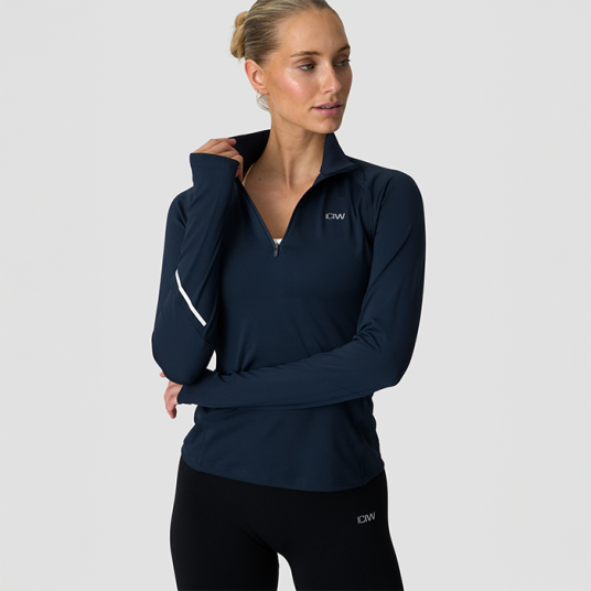 Everyday Langermet Stripet 1/4 Zip Blå Blå X large