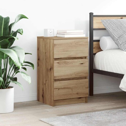  Nattskap med 3 skuffer 2 stk artisan eik 39x35x65 cm