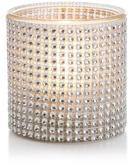 Telysglass med strass H:10 Ø:10 cm