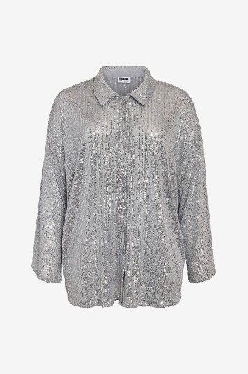 Noisy May Curve Skjorte nmScarlet L/S Sequin Grå Noisy May Curve Skjorte nmScarlet L/S Sequin Grå