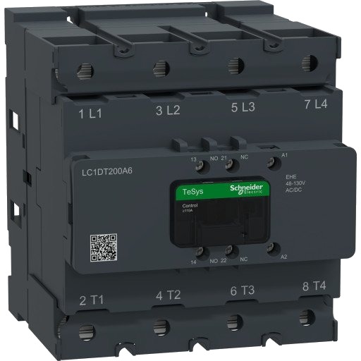 Schneider Electric Kontaktor Deca 4P 200A 48–130V ACDC Kabelsko/skinne