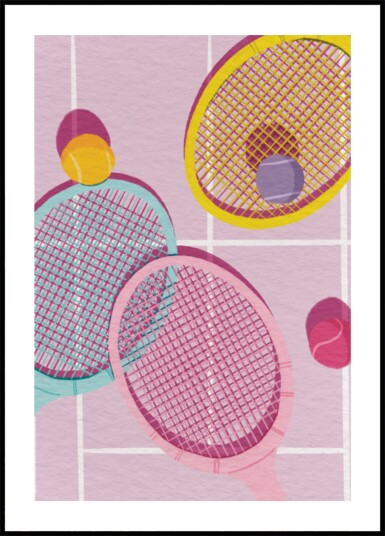 Playful Tennis Rackets Plakat / 70x100