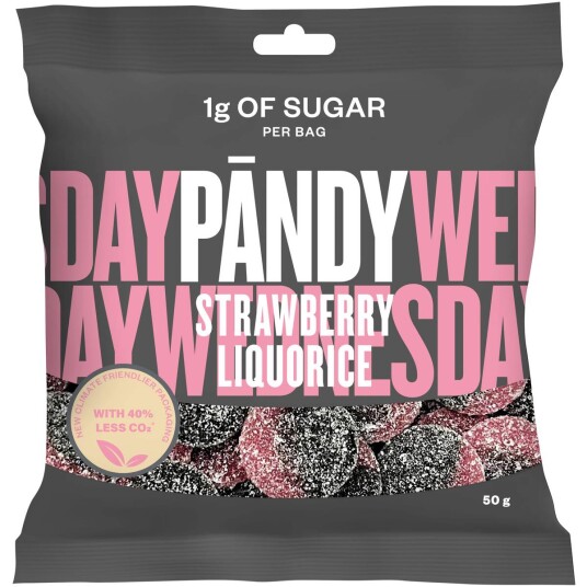 Pandy Candy 50g x 14stk Strawberry/Liquorice