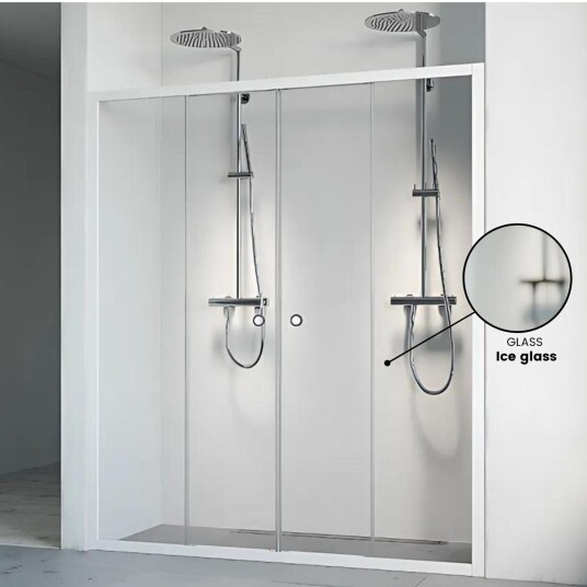 Macro Design Flow Dusjnisje 4D 190-195 cm, Hvit/Ice glass