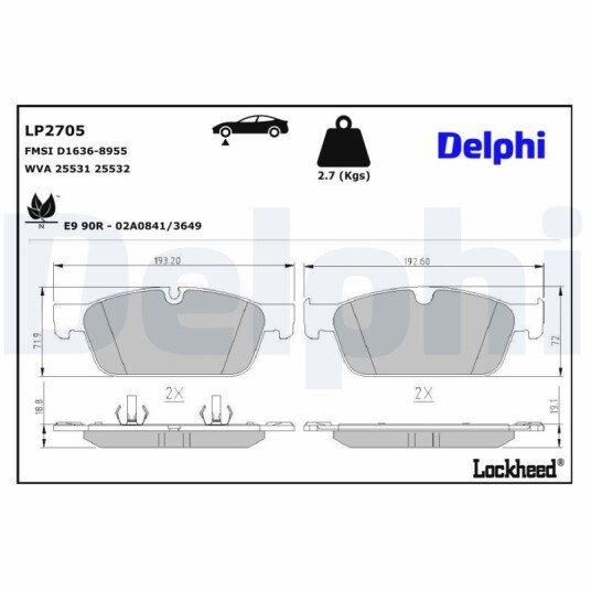 Bremseklosser DELPHI LP2705