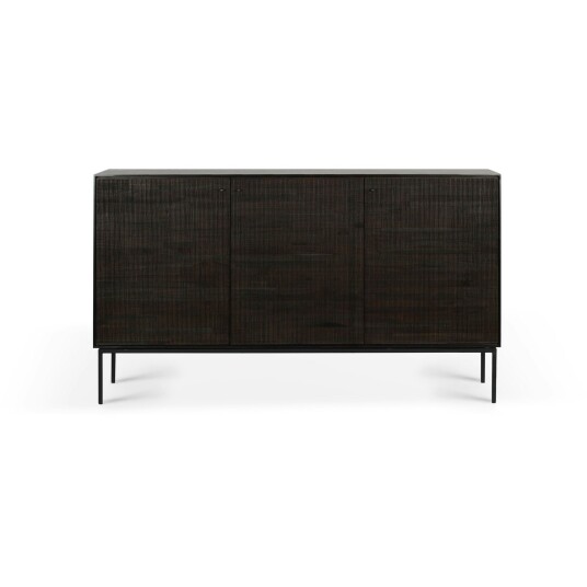 Ethnicraft Grooves Sidebord Stained Teak 3 Dører Sidebord & Avlastningsbord Massiv Teak Dark stained teak 12252
