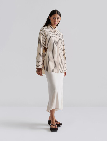Malina Eline Cut Out Shirt - Beige - M