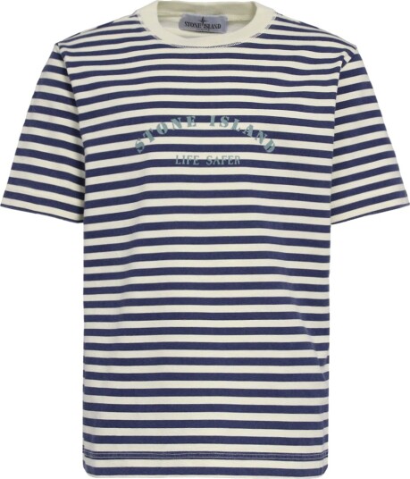 Stone Island T skjorte Gips/Blå Stripet Stone Island 14 år 164 T skjorte Beige