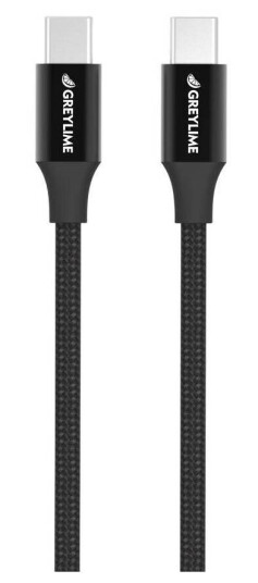 GreyLime Braided USB-C til USB-C 60W Kabel Sort 2 m