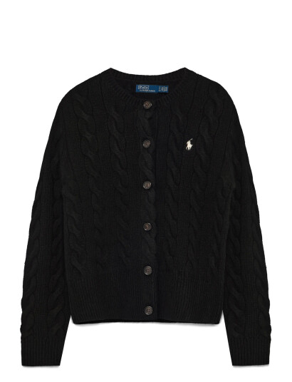 Polo Ralph Lauren Cable-Knit Wool-Cashmere Cardigan - Black - XS
