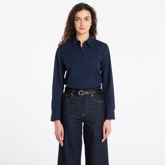 Tommy Hilfiger Cotton Stretch Regular Ls Shirt - Navy - 36 Tommy Hilfiger Cotton Stretch Regular Ls Shirt - Navy - 36