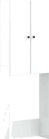 vidaXL Toalett skap BREDA Høgglans hvit 66 x 25,5 x 190 cm