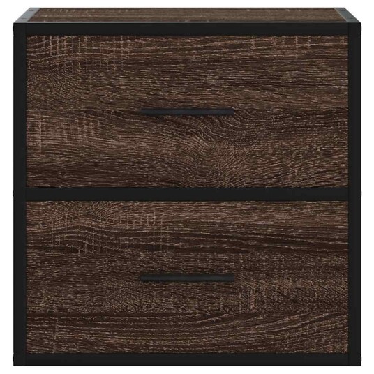 Veggmontert nattbord brun eik 40x31x39,5 cm 8721102837913