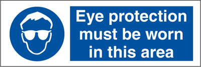 Jo Safety Eye protection must be worn Rigid plast R HR 100 x 300 mm IMO 106232RHR Jo Safety Eye protection must be worn Rigid plast R HR 100 x 300 mm IMO 106232RHR