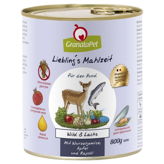 Granatapet Liebling'S Måltid 6 X 800 G Vilt Og Laks Med Rotgrønnsaker