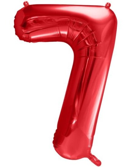 Tallet 7 Metallisk Røde JUMBO Tallballonger 86 cm