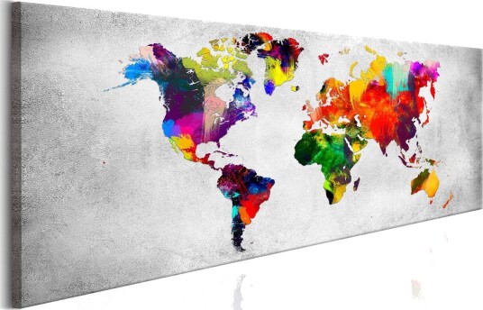 Bilde World Map Coloured Revolution 150x50 Artgeist sp. z o. o.