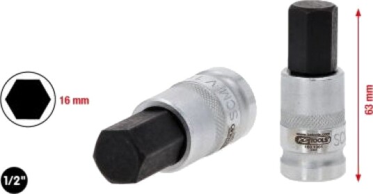 Ks Tools 1/2" Unbrako-Bit 16 mm Krom-Vanadium Pipenøkkelinnsats