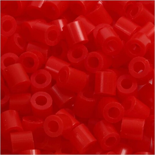 Nabbi Rørperler, Str. 5x5 Mm, Hullstr. 2,5 Mm, 6000 Stk., Lys Rød (19)