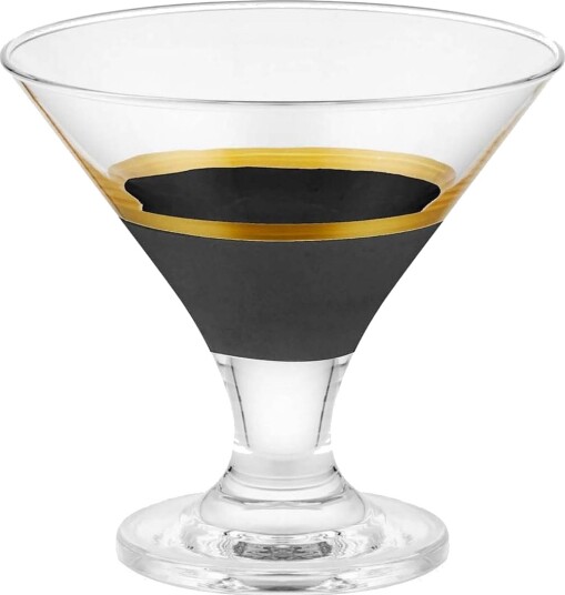 Glass Sett 6-pk - Svart/Gull