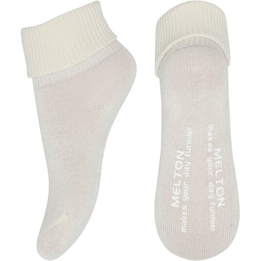 MELTON Bomull Anti-Slip Sokker Off White 15-16