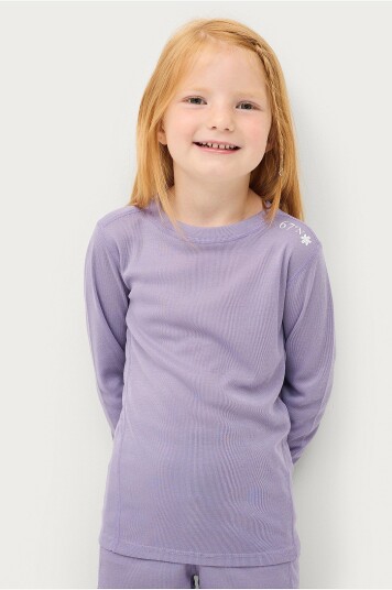 Áhkká Undertrøye LS Tech Tee Kids Lilla
