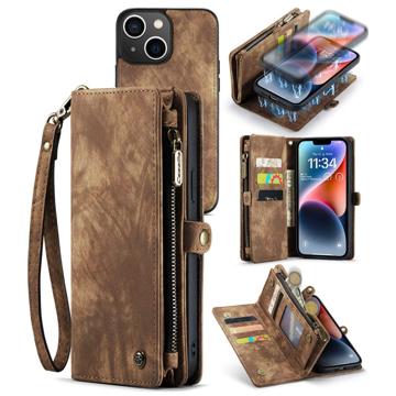 Caseme 2-i-1 Multifunksjonell iPhone 14 Plus Lommebok-deksel Brun