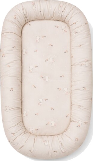 Babynest 86x46x14,5 cm Sandfarget Med Kaniner Babynest 86x46x14,5 cm Sandfarget Med Kaniner