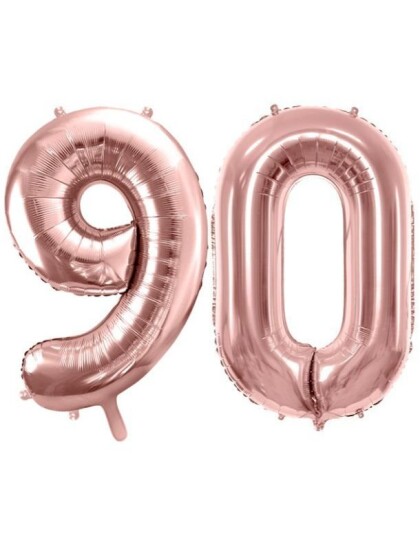 90 år ballonger 35 cm rosegull