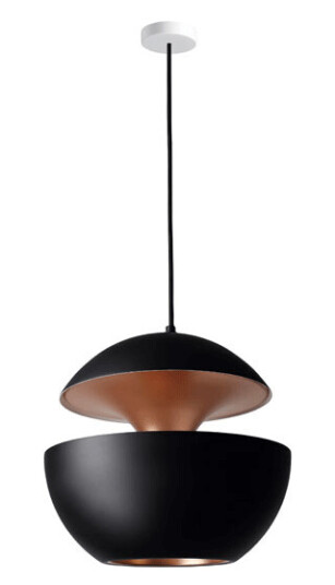 Here Comes The Sun Taklampe Sort & Kobber Ø45 cm