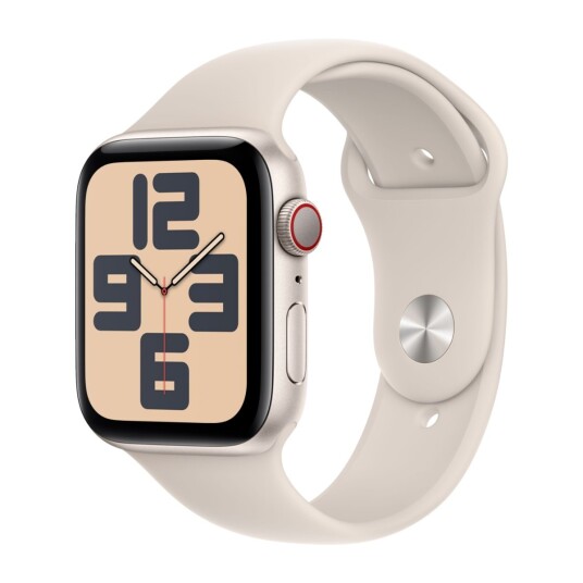 Apple Watch SE GPS + Cellular 44mm Starlight Aluminium Case with Starlight Sport Band - S/M