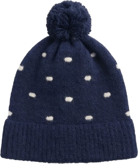 Fliink Star Alpaca Polka Beanie - INSIGNIA BLUE / SANDSHELL - One Size