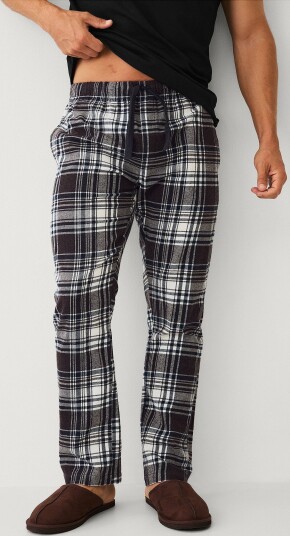 Ellos Collection - Pysjbukser i flanell - Brun