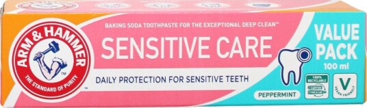 Arm & Hammer Sensitive Care Tannkrem for Følsomme Tenner med Baking Soda 100 ml.