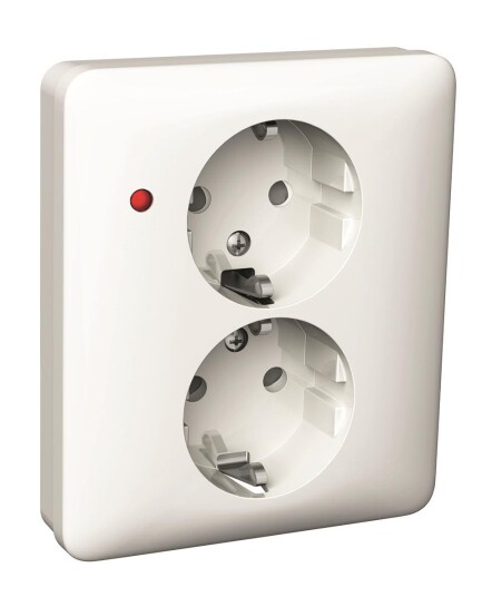 Schneider Electric WDE002198 2-veis med jord LED hvit